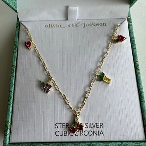 Olivia and Jackson fruit Charm adjustable Necklace